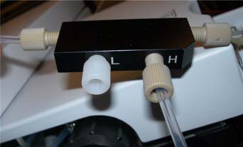 Check that the pipe is connected to the port marked "L" to the left of this image, not to the port marked "H"